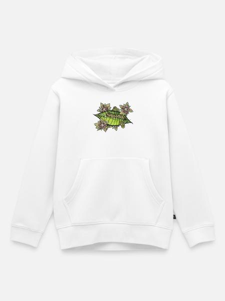 Leaf Bloom Raupengarten - Kinder Premium Organic Hoodie - Weiß