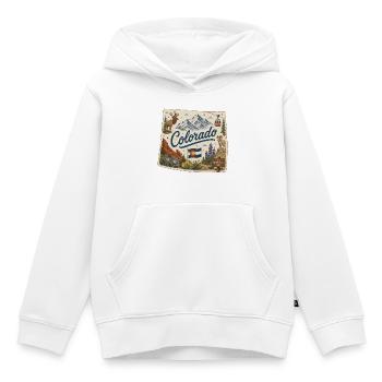 Vintage Colorado Rocky Mountains Kunstaufkleber - Kinder Premium Organic Hoodie - Weiß - Vorne - AI Model Kid Female (0cm)