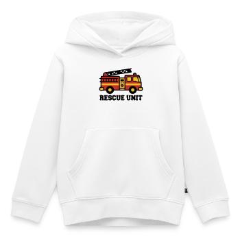 Feuerwehrauto Logo - Kinder Premium Organic Hoodie - Weiß - Vorne - AI Model Kid Female (0cm)