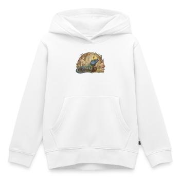 Eidechse mit Ornament liest Tales - Kinder Premium Organic Hoodie - Weiß - Vorne - AI Model Kid Female (0cm)