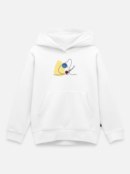 Lineart Schwalbenschwanz mit Farbunterlegung - Kinder Premium Organic Hoodie - Weiß