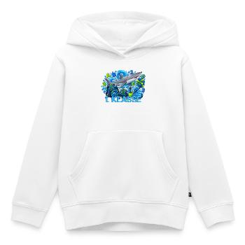 Schulstart 1. Klasse mit Hai Grundschule - Kinder Premium Organic Hoodie - Weiß - Vorne - AI Model Kid Female (0cm)