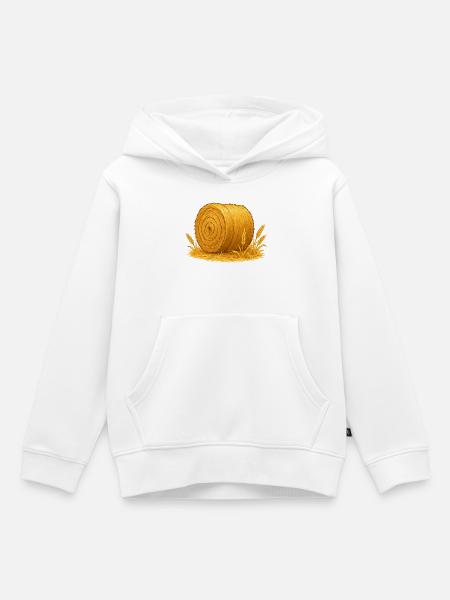 Goldenes Heuballen Motiv - Kinder Premium Organic Hoodie - Weiß