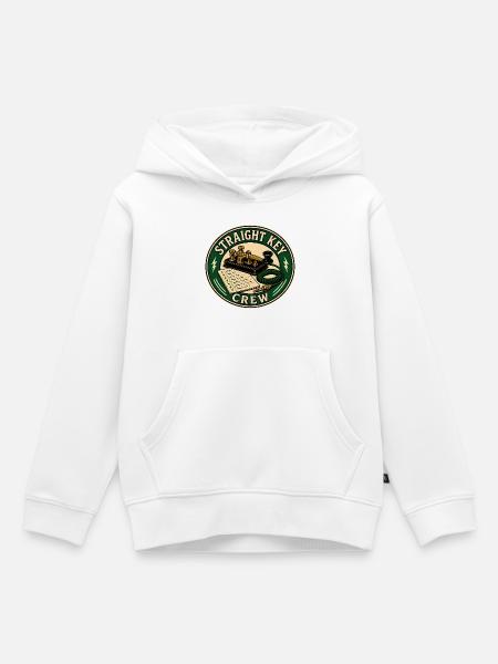 STRAIGHT KEY CREW - Kinder Premium Organic Hoodie - Weiß