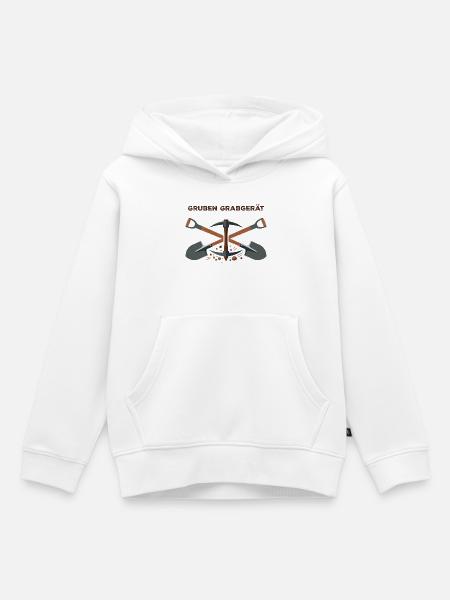 Gruben Grabgerät Bergbau Emblem - Kinder Premium Organic Hoodie - Weiß