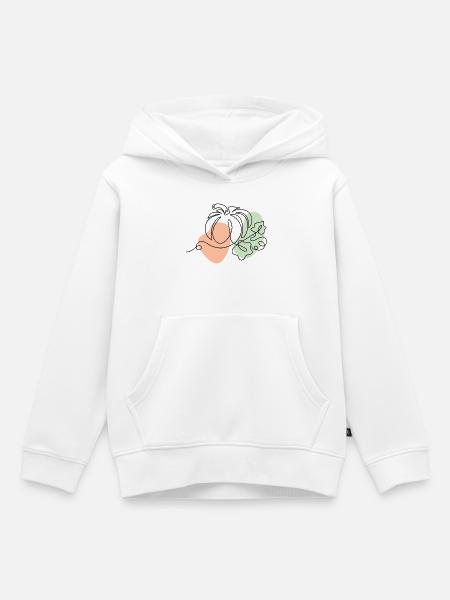 Abstrakte Linienformen mit Farbklecksen - Kinder Premium Organic Hoodie - Weiß