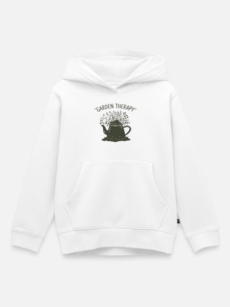 Gartentherapie Teekanne Bloom - Kinder Premium Organic Hoodie - Weiß