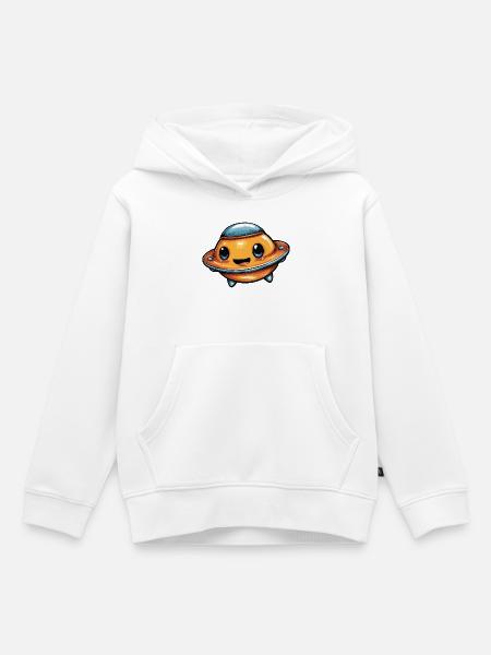 Kawaii UFO - Kinder Premium Organic Hoodie - Weiß