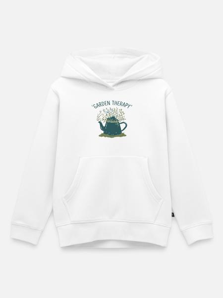 Garten Therapie Teekanne - Kinder Premium Organic Hoodie - Weiß