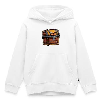 Kuschelige Schatztruhe mit Lächeln - Kinder Premium Organic Hoodie - Weiß - Vorne - AI Model Kid Female (0cm)