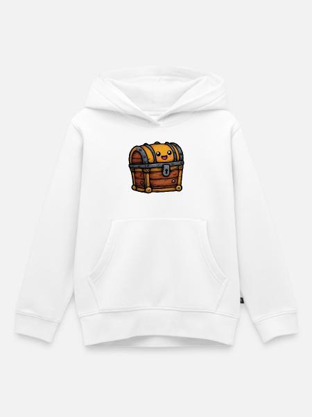 Kuschelige Schatztruhe mit Lächeln - Kinder Premium Organic Hoodie - Weiß