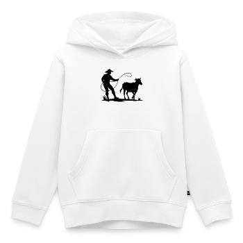 Cowboy-Fangkuh - Kinder Premium Organic Hoodie - Weiß - Vorne - AI Model Kid Female (0cm)