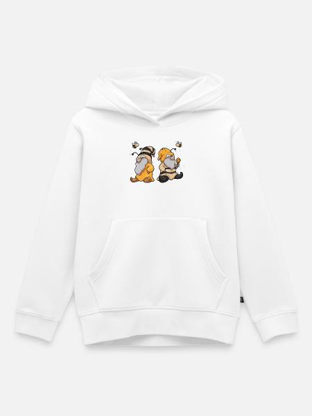 Bienen Humor Bee Happy - Kinder Premium Organic Hoodie - Weiß