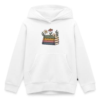 Bücher und Wildblumen - Kinder Premium Organic Hoodie - Weiß - Vorne - AI Model Kid Female (0cm)