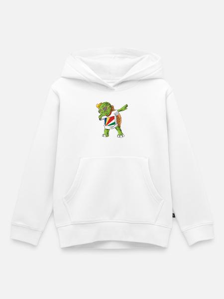 Seychellen Dabbing Schildkröte - Kinder Premium Organic Hoodie - Weiß