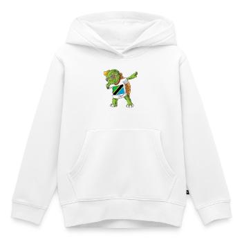 Tansania Dabbing Schildkröte - Kinder Premium Organic Hoodie - Weiß - Vorne - AI Model Kid Female (0cm)