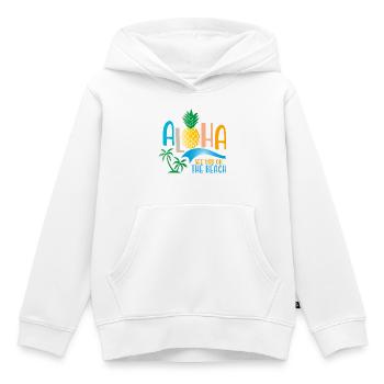 plage - Sweat Premium à capuche enfant bio - blanc - Devant - AI Model Kid Female (0cm)