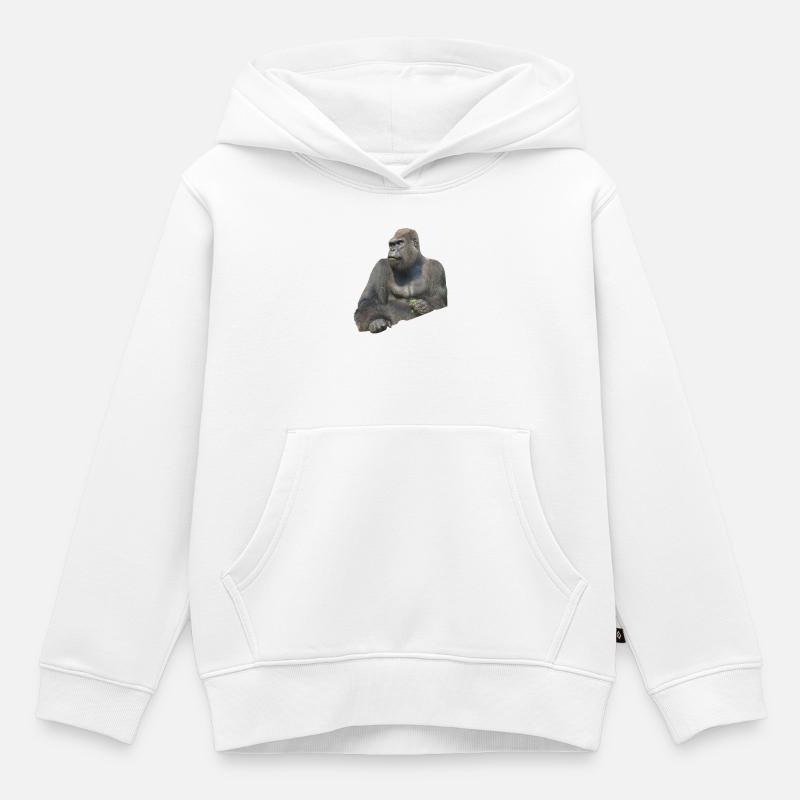 gorilla - Sweat Premium à capuche enfant bio - blanc