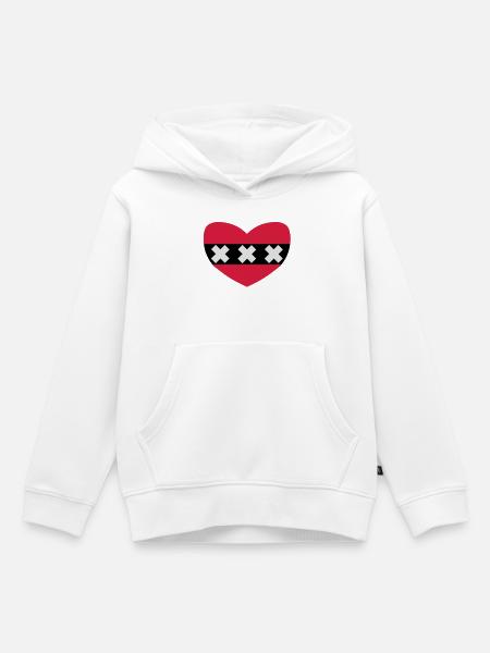 ich liebe Amsterdam - Kinder Premium Organic Hoodie - Weiß