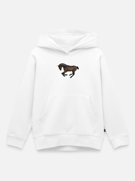 Pferd - Kinder Premium Organic Hoodie - Weiß