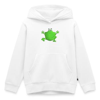 Grenouille - rire! - Sweat Premium à capuche enfant bio - blanc - Devant - AI Model Kid Female (0cm)