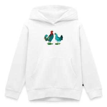 Bunte Hühner Illustration für Naturfans - Kinder Premium Organic Hoodie - Weiß - Vorne - AI Model Kid Female (0cm)