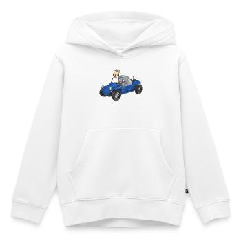 Éléphant et girafe en buggy - Sweat Premium à capuche enfant bio - blanc - Devant - AI Model Kid Female (0cm)