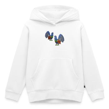 Faszinierende Auerhahn-Duo-Illustration - Kinder Premium Organic Hoodie - Weiß - Vorne - AI Model Kid Female (0cm)