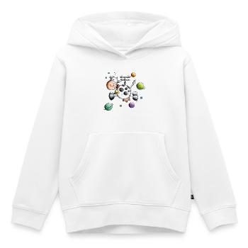 Vache en tournée mondiale - Sweat Premium à capuche enfant bio - blanc - Devant - AI Model Kid Female (0cm)