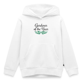 Jardinier de l'année, jardinier, jardinier, jardinier - Sweat Premium à capuche enfant bio - blanc - Devant - AI Model Kid Female (0cm)