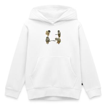 Singes - Sweat Premium à capuche enfant bio - blanc - Devant - AI Model Kid Female (0cm)