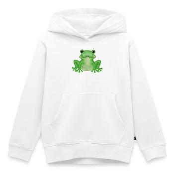 Frog - Kids Premium Organic Hoodie - white - Front - AI Model Kid Female (0cm)
