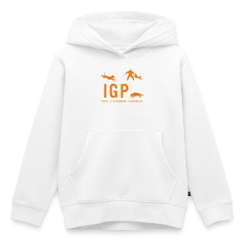 IGP Hundesport - ORANGE - Kinder Premium Organic Hoodie - Weiß - Vorne - AI Model Kid Female (0cm)