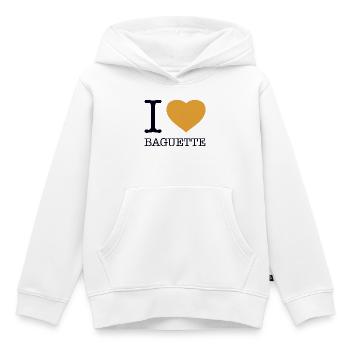 I LOVE BAGUETTE France - Kids Premium Organic Hoodie - white - Front - AI Model Kid Female (0cm)