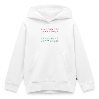 ALPHABET HONGROIS Hongrie Drapeau hongrois - Sweat Premium à capuche enfant bio - blanc - Devant - AI Model Kid Female (0cm)