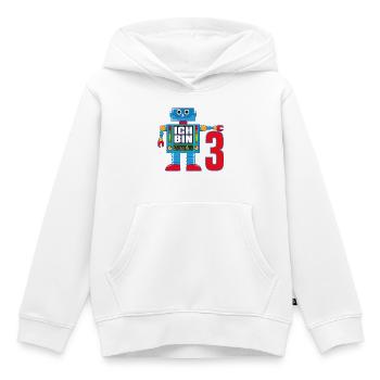 Kleiner lustiger Roboter - ich bin 3 Jahre alte - Kinder Premium Organic Hoodie - Weiß - Vorne - AI Model Kid Female (0cm)