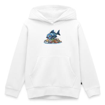 Fisch im Plastik Meer Umweltverschmutzung Shirt - Kinder Premium Organic Hoodie - Weiß - Vorne - AI Model Kid Female (0cm)