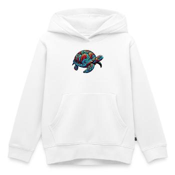 Tortue marine - Sweat Premium à capuche enfant bio - blanc - Devant - AI Model Kid Female (0cm)