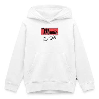 MAMIE - Sweat Premium à capuche enfant bio - blanc - Devant - AI Model Kid Female (0cm)