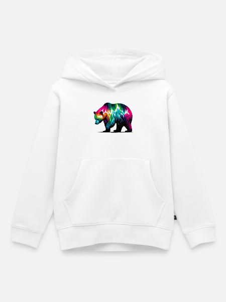 Bär - Kinder Premium Organic Hoodie - Weiß