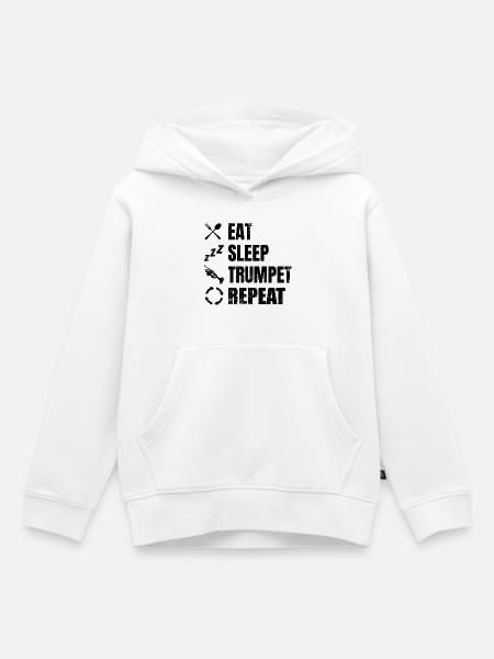 Trompeter Routine - Kinder Premium Organic Hoodie - Weiß