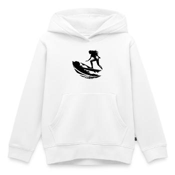 Weiblicher Surfer - Kinder Premium Organic Hoodie - Weiß - Vorne - AI Model Kid Female (0cm)
