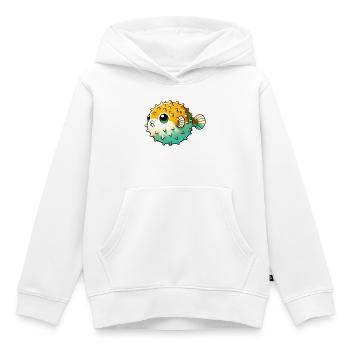 Kugelfisch - Kinder Premium Organic Hoodie - Weiß - Vorne - AI Model Kid Female (0cm)