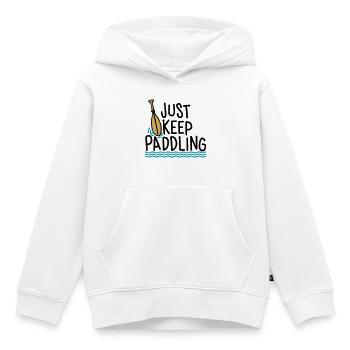 Continuez simplement à pagayer - Sweat Premium à capuche enfant bio - blanc - Devant - AI Model Kid Female (0cm)