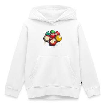 Boules de billard graphiques - Sweat Premium à capuche enfant bio - blanc - Devant - AI Model Kid Female (0cm)