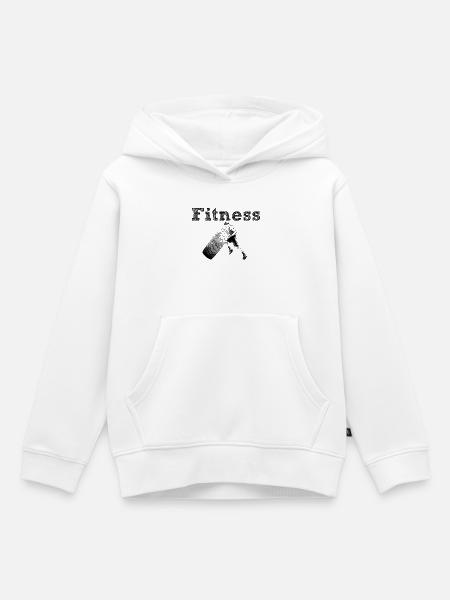 Fitness - Kinder Premium Organic Hoodie - Weiß