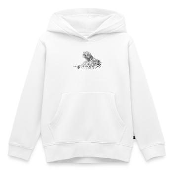 Léopard - Sweat Premium à capuche enfant bio - blanc - Devant - AI Model Kid Female (0cm)