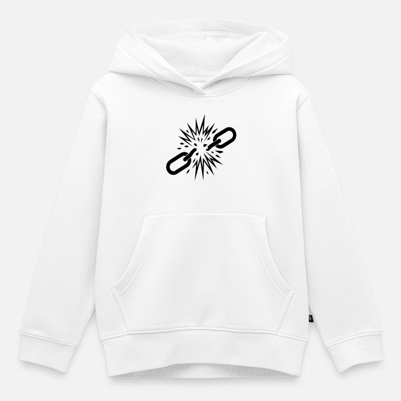 Liberté  - Sweat Premium à capuche enfant bio - blanc