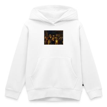 Katzenfiguren in barocker Kulisse - Kinder Premium Organic Hoodie - Weiß - Vorne - AI Model Kid Female (0cm)