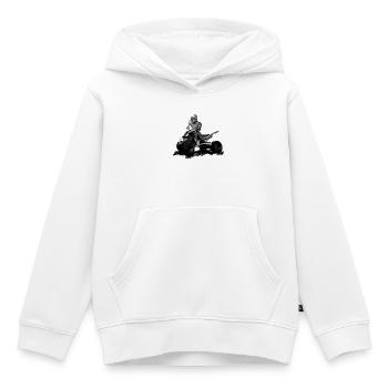 Quad - Kinder Premium Organic Hoodie - Weiß - Vorne - AI Model Kid Female (0cm)